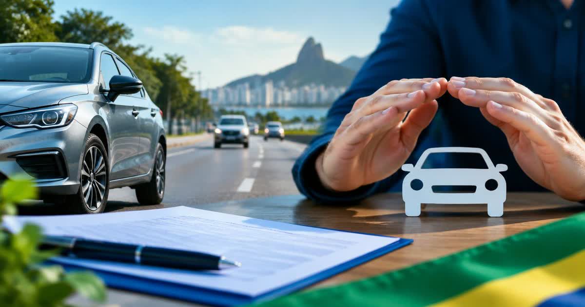 Ilustração de proteção de um automóvel