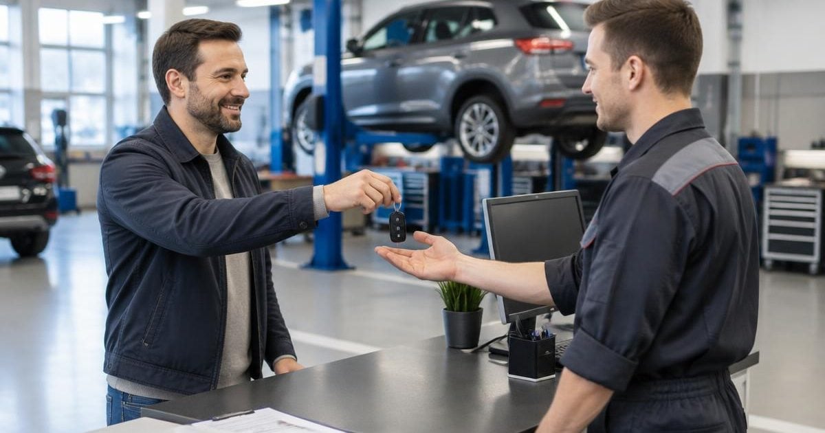 Atendimento em uma oficina de veículos